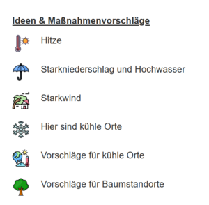 Sechs Kategorien stehen zur Auswahl